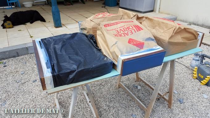 peinture vieux bureau bois - old wooden desk makeover by l'Atelier de Mat