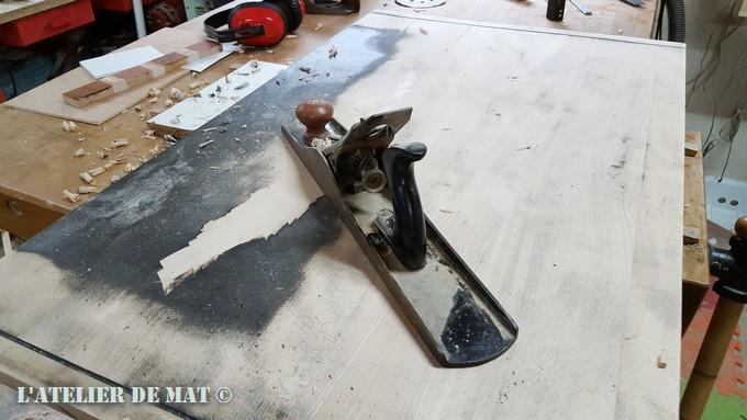 plateau vieux bureau bois - desktop makeover by l'Atelier de Mat