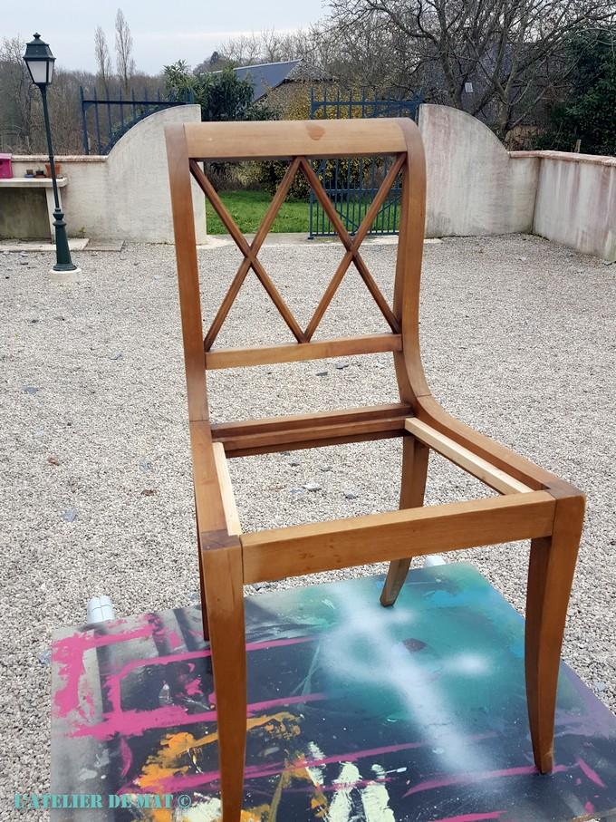 Préparation pour peinture d'une vieille chaise - Old chair pre painting step
