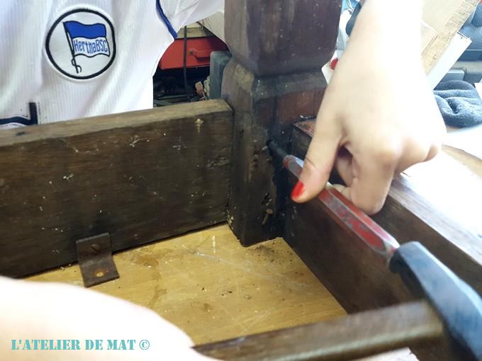 enlever cheville table