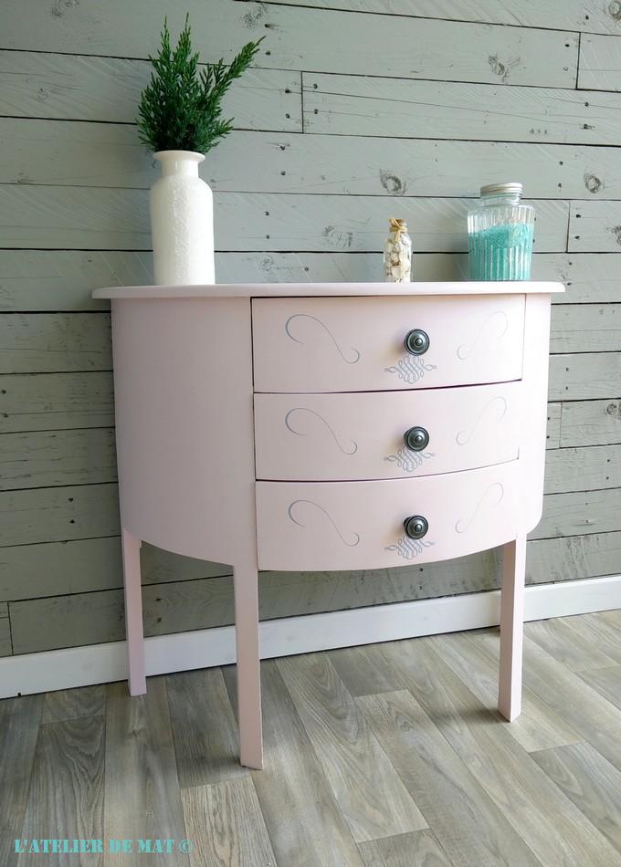 Commode Shabby Chic rose by l'Atelier de Mat