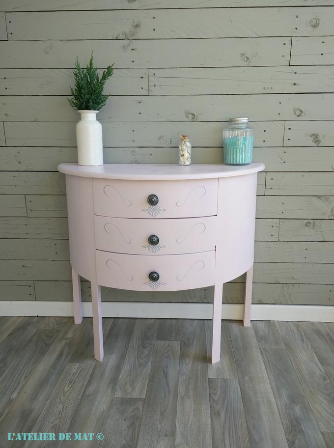 Commode Shabby Chic rose by l'Atelier de Mat
