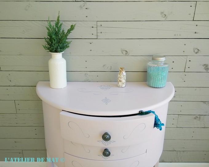 Commode Shabby Chic rose by l'Atelier de Mat