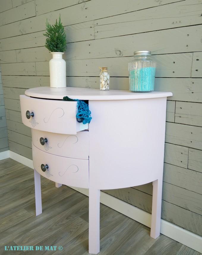 Commode Shabby Chic rose by l'Atelier de Mat