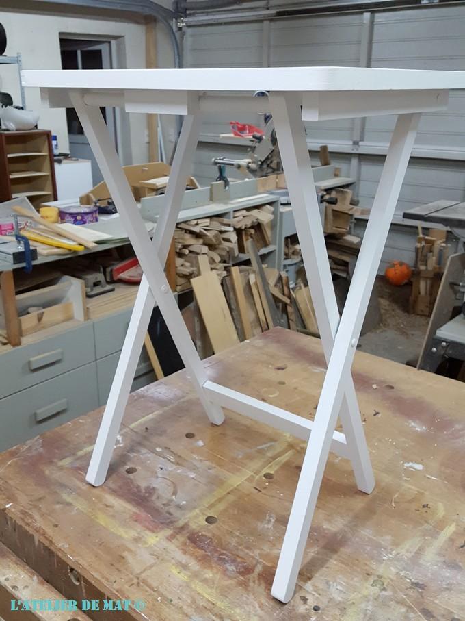 desserte repeinte en blanc