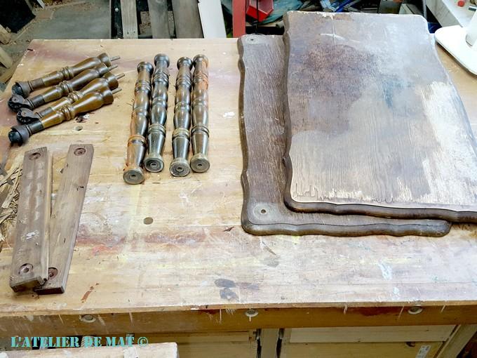 Vieille desserte démontée