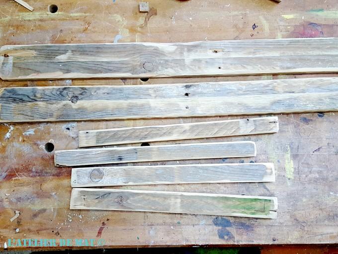 Morceaux de palette poncés