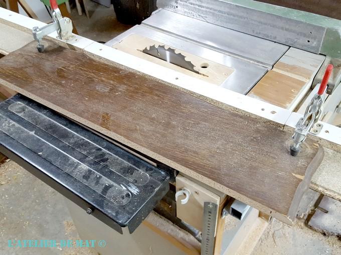 Plateau découpé çà l'aide du gabarit