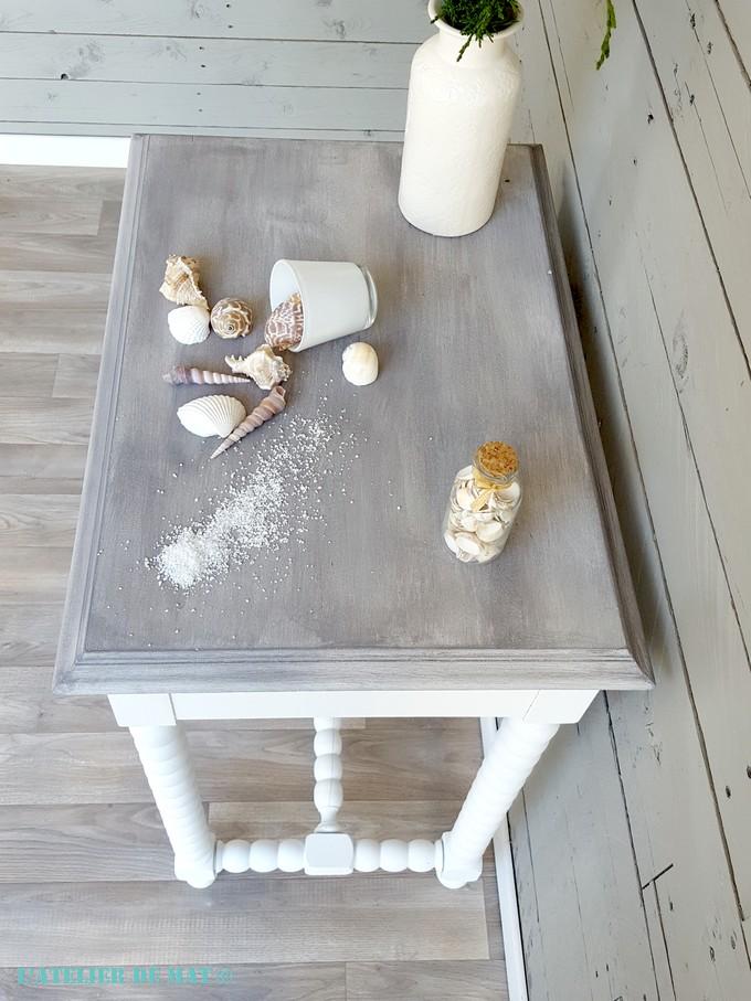 Plateau de table relookée en style "Bord de mer"