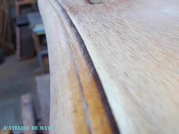 Doucine de plateau de table style Louis XV avant poncage