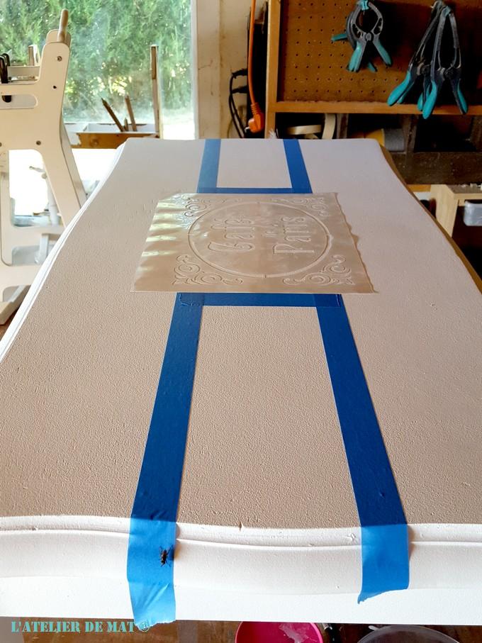 Préparation pochoir et bandes de masquage