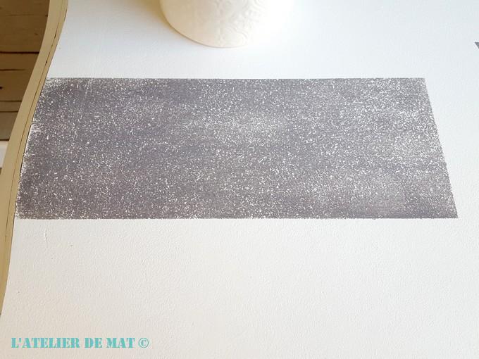 Bande grise avec peinture Greywash apres poncage