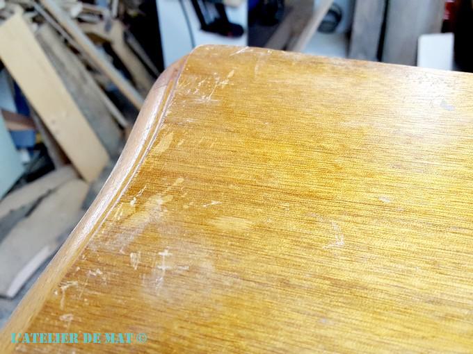 Plateau de table style Louis XV avant poncage