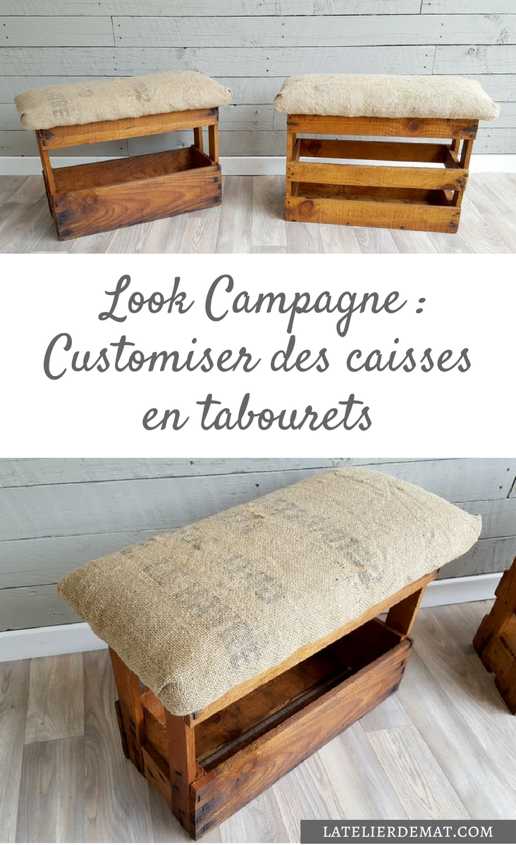 Customiser des caisses à vins en tabourets au look Campagne