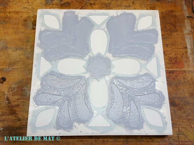 Carreau de ciment au pochoir Carreau de ciment au pochoir