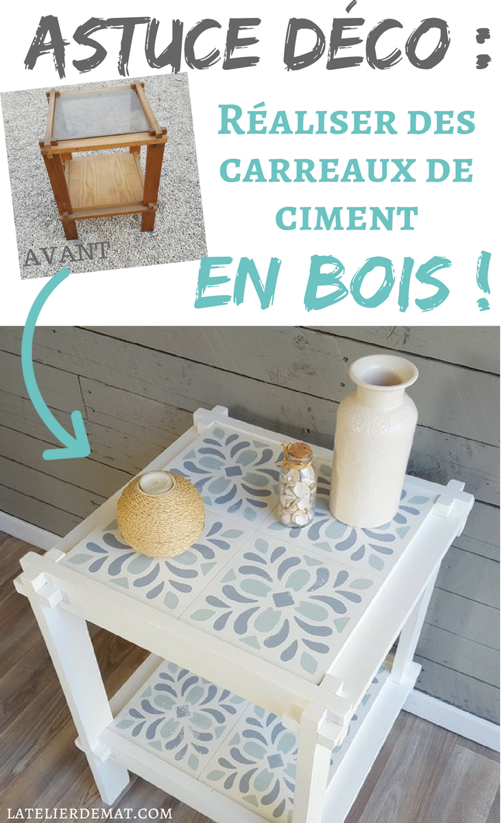 Astuce déco: réaliser des faux carreaux de ciment en bois Astuce déco: réaliser des faux carreaux de ciment en bois