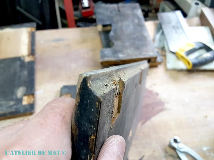 Usinage rabat table ancienne