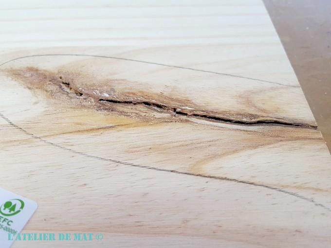 Défaut planche en pin