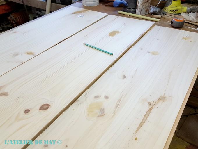 Réparation défaut planche en pin